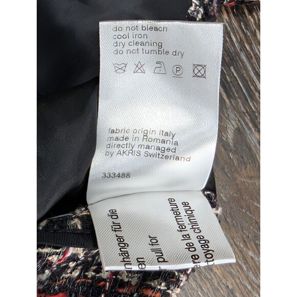 Akris Punto Black Tweed Zipper Front Blazer Jacket US Size 8 - Picture 8 of 10